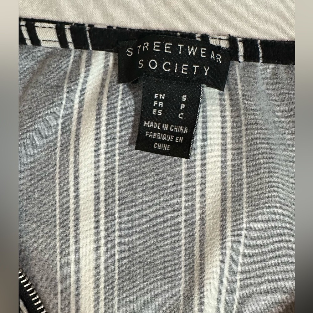 Streetwear Society Monochrome Striped Jumpsuit - Picture 3 of 4